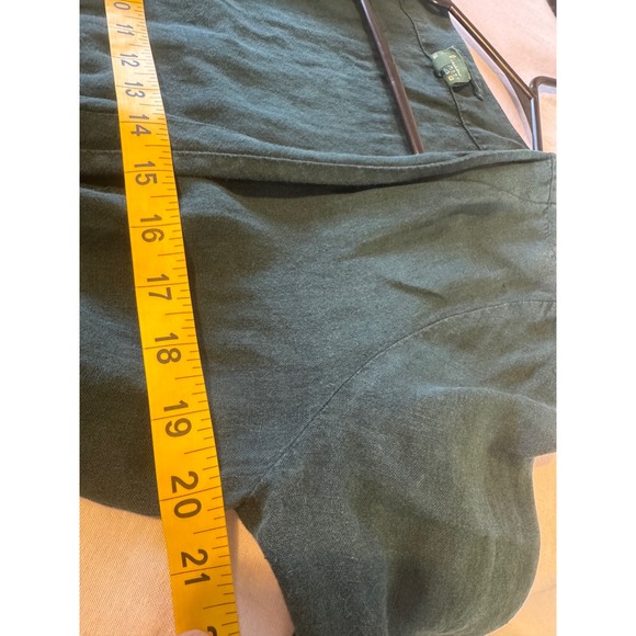 ONCE MILANO Woman S/M EU42 Linen Dressing Gown Robe Forest Green Kimono Sleeve - Picture 8 of 12